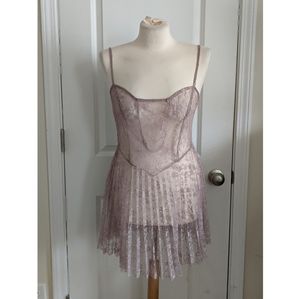 FP One Sheer Lace Peplum Camisole Top